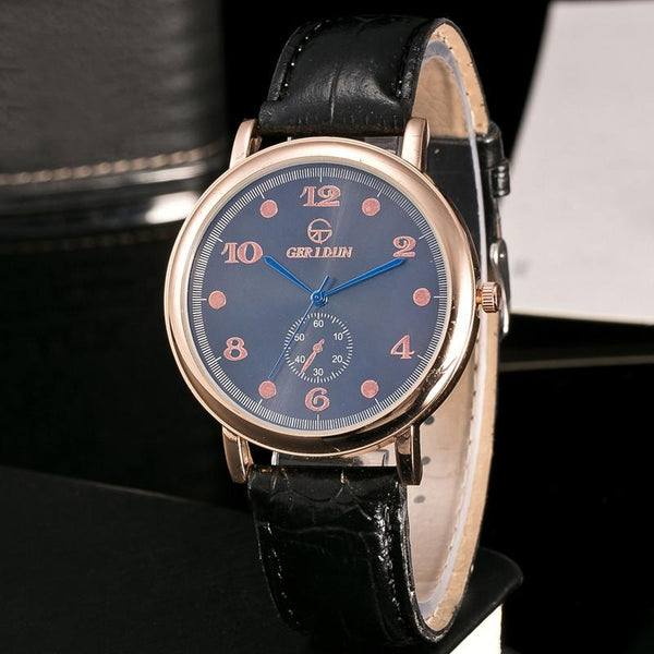 Fashion Men Leather Band Watches Sport Analog Quartz Wrist Watch