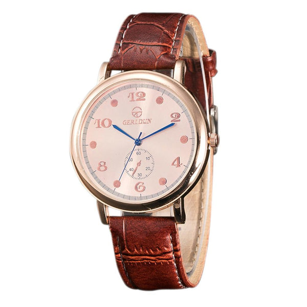 Fashion Men Leather Band Watches Sport Analog Quartz Wrist Watch