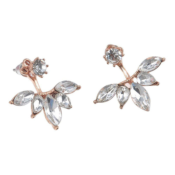 1Pair Fashion Women Crystal Rhinestone Ear Flower Earrings Jewelry