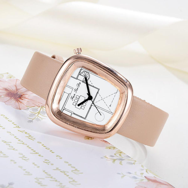 Luxury Fashion Leather Band Analog Quartz Round Wrist Watch Watches