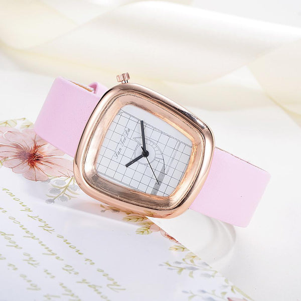 Luxury Fashion Leather Band Analog Quartz Round Wrist Watch Watches