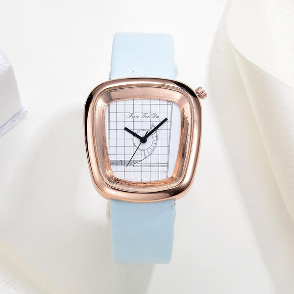Luxury Fashion Leather Band Analog Quartz Round Wrist Watch Watches