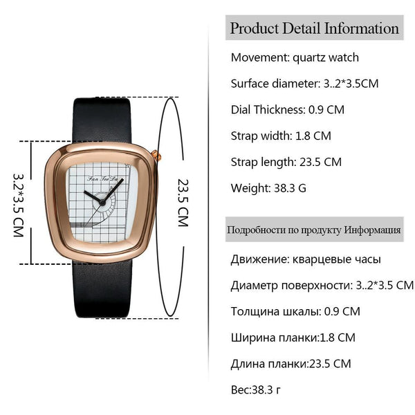 Luxury Fashion Leather Band Analog Quartz Round Wrist Watch Watches