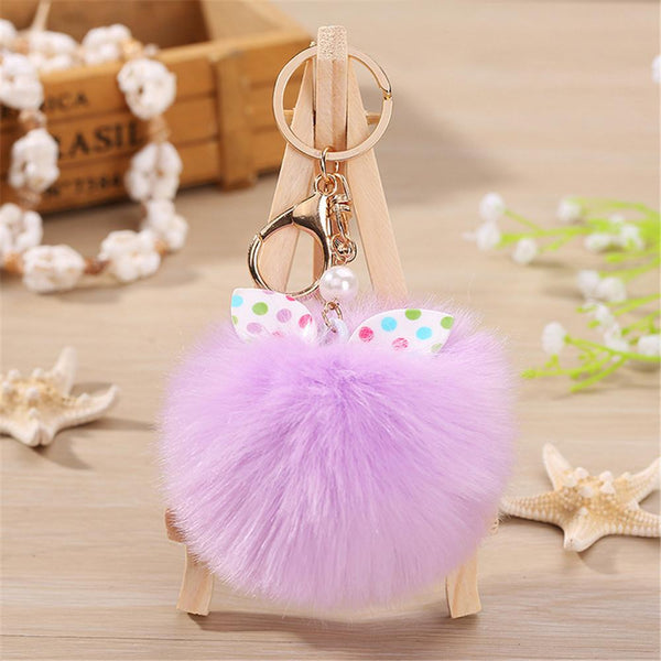 15CM Cute Owl Keychain Pendant Women Key Ring Holder Pompoms Key Chains