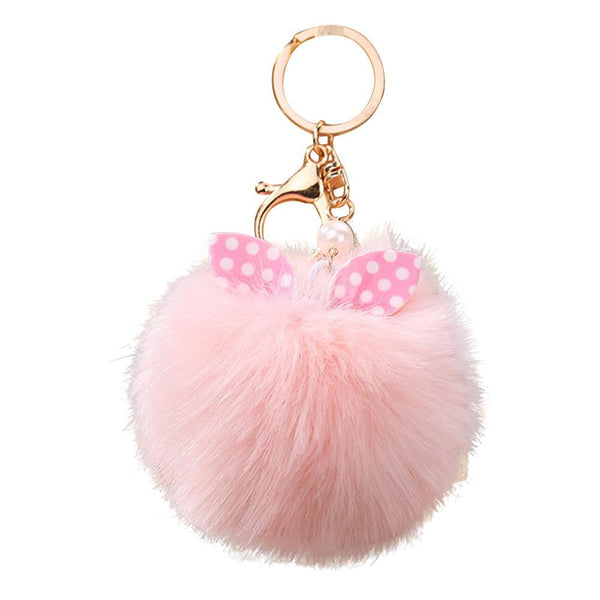 15CM Cute Owl Keychain Pendant Women Key Ring Holder Pompoms Key Chains