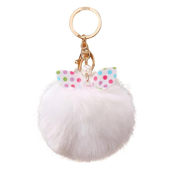 15CM Cute Owl Keychain Pendant Women Key Ring Holder Pompoms Key Chains