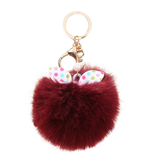 15CM Cute Owl Keychain Pendant Women Key Ring Holder Pompoms Key Chains