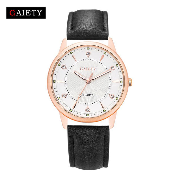 Women Fashion Leather Band Analog Quartz Round Wrist Watch Watches