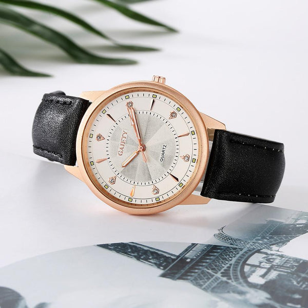 Women Fashion Leather Band Analog Quartz Round Wrist Watch Watches