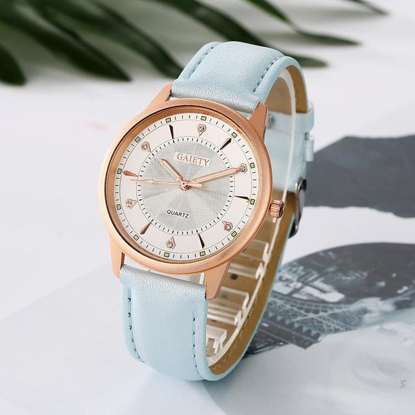 Women Fashion Leather Band Analog Quartz Round Wrist Watch Watches