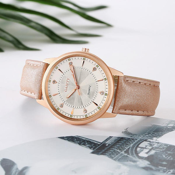 Women Fashion Leather Band Analog Quartz Round Wrist Watch Watches