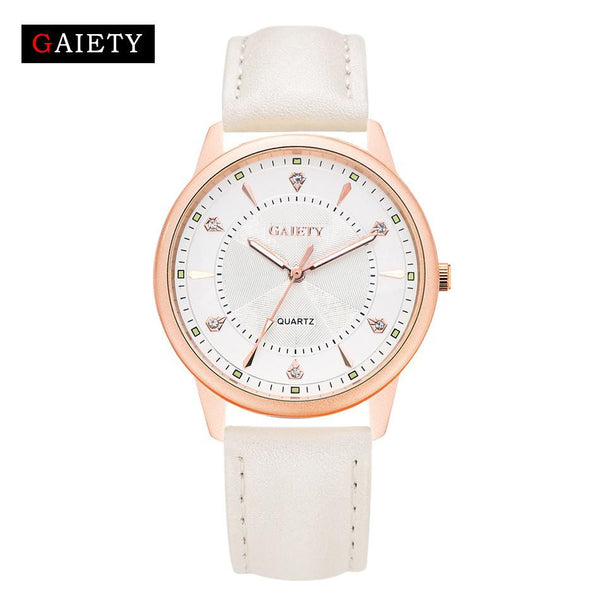 Women Fashion Leather Band Analog Quartz Round Wrist Watch Watches