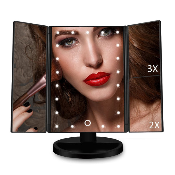 Vanity Makeup Mirror Trifold 21 LED Lighted