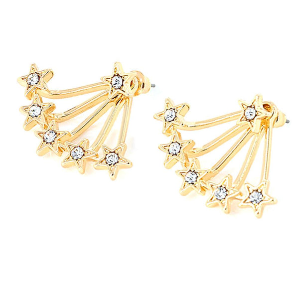 1 Pair Women New Popular Aloy Simple Star Stud Earring GD