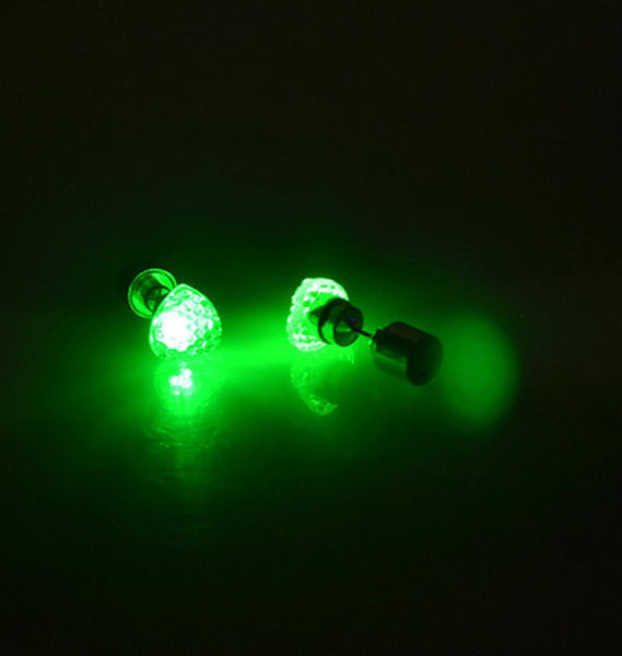 1 Pair/2pcs Fashion Dance Party Accessories Light Up LED Bling Ear Studs Earring