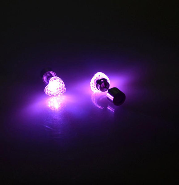 1 Pair/2pcs Fashion Dance Party Accessories Light Up LED Bling Ear Studs Earring