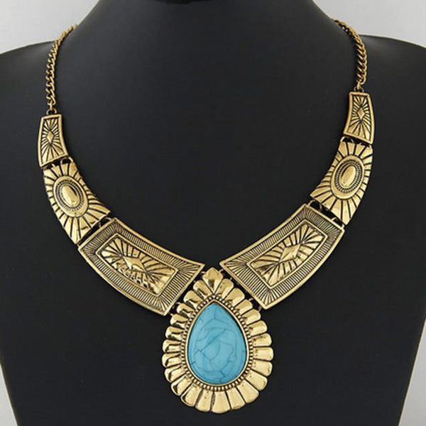 1 PC New Fashion Women Gemstone Chain Bib Necklace Jewelry GD