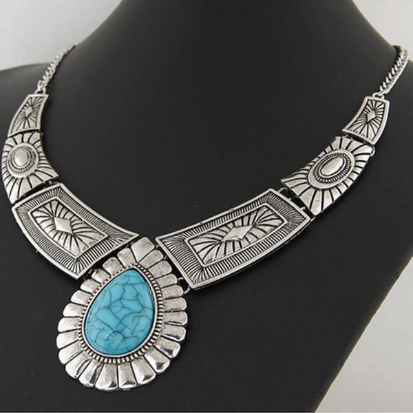 1 PC New Fashion Women Gemstone Chain Bib Necklace Jewelry GD