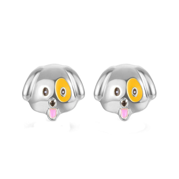 1 Pair New Fashion Simple Dog Head Alloy Women Stud Earrings GD