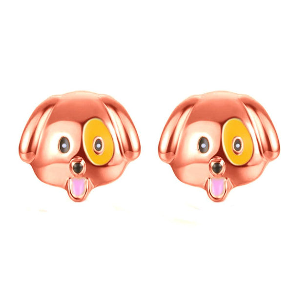 1 Pair New Fashion Simple Dog Head Alloy Women Stud Earrings GD