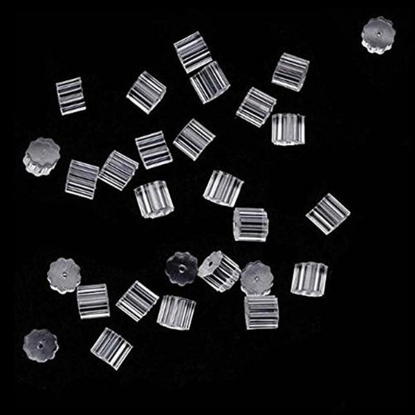 100 Piece Clear Clutch Earring Safety Backs For Fish Hook Earrings