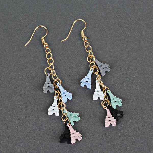 1 Pair New Fashion Women Dangle Earring Eiffel Tower Earrings Eardrop Hoops