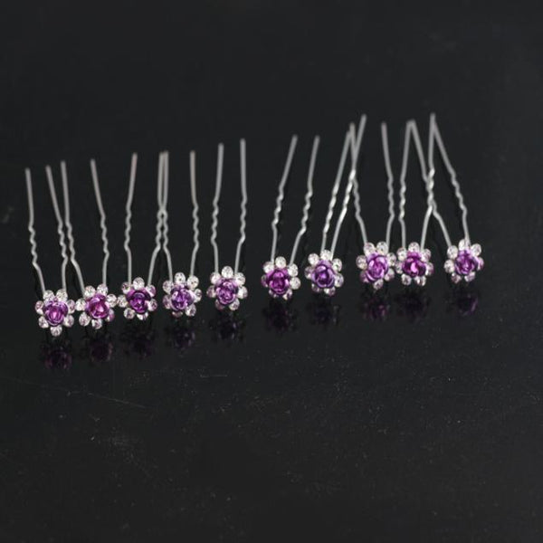 10pcs Rose Flower Hair Pins Hairpins Clip Hairpin Hair Accessories