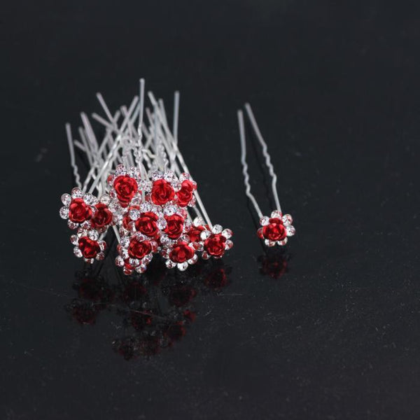 10pcs Rose Flower Hair Pins Hairpins Clip Hairpin Hair Accessories