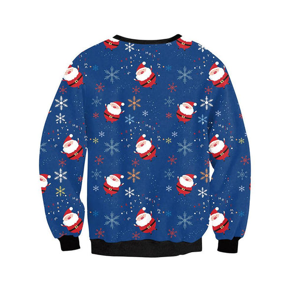 Women Long Sleeve Pullover Sweatshirt Santa Claus Christmas T-Shirt Tops